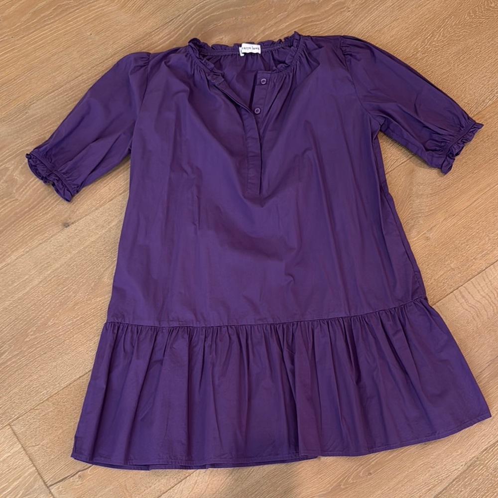 Caryn Lawn Elegant Purple Dress with Ruffles